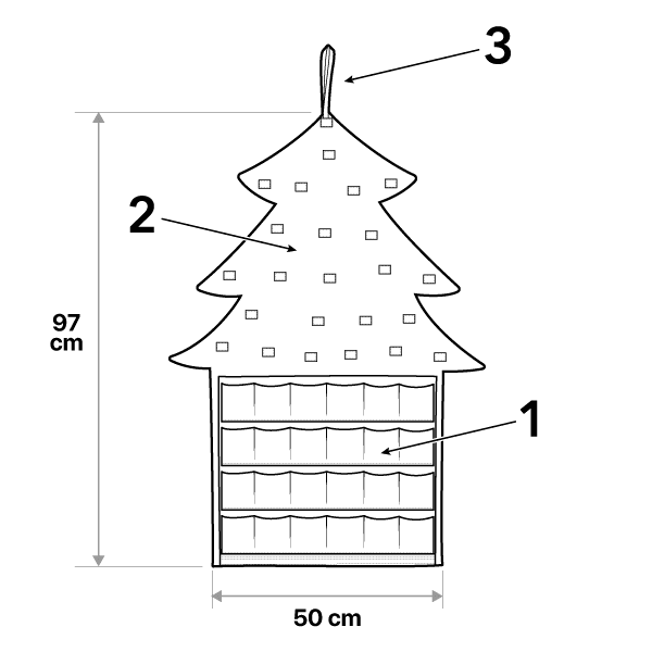 product image: Adventi karácsonyfa 24 díszítéssel